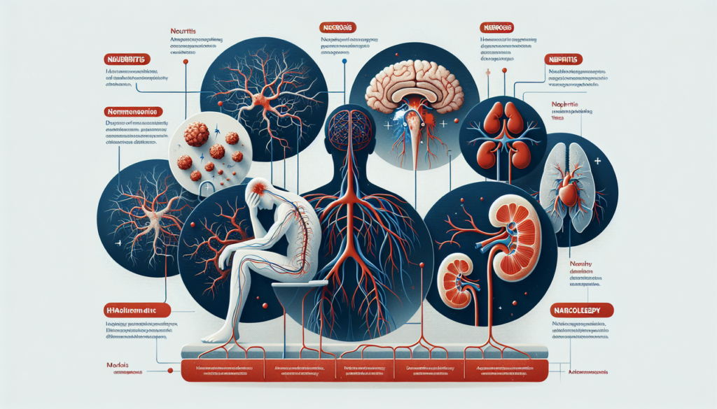 Maladies en N : neurite, nécrose, néphrite, narcolepsie - Icones uniques et codes couleurs, facile à lire.