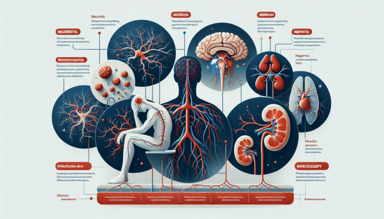 Maladies en N : neurite, nécrose, néphrite, narcolepsie - Icones uniques et codes couleurs, facile à lire.