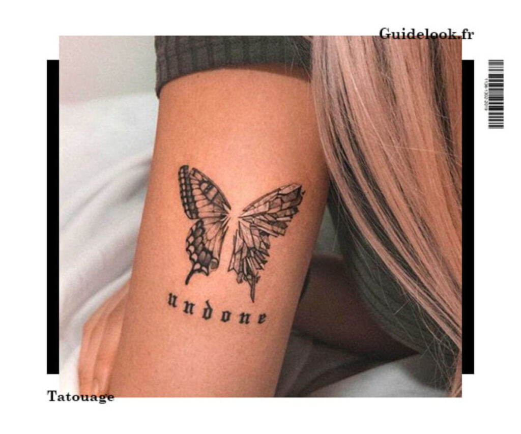 Tatouage papillon féminin, symbole de transformation et de beauté