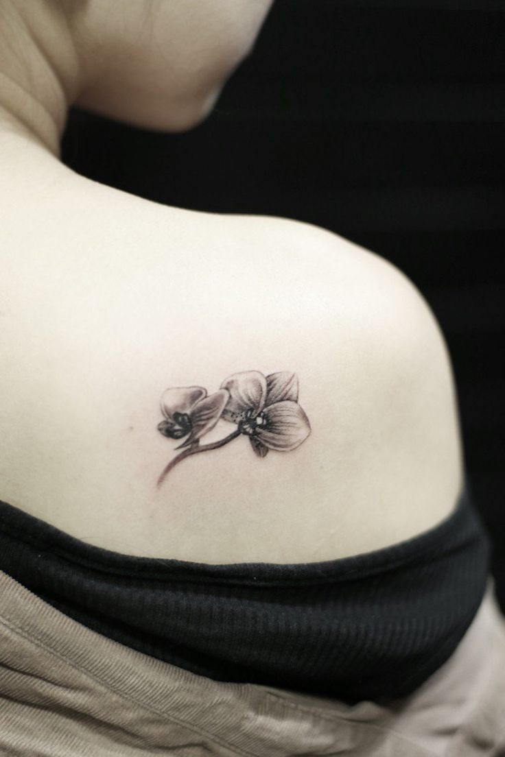 Tatouage d'orchidée élégant et raffiné sur l'avant-bras, symbole de beauté et de féminité.
