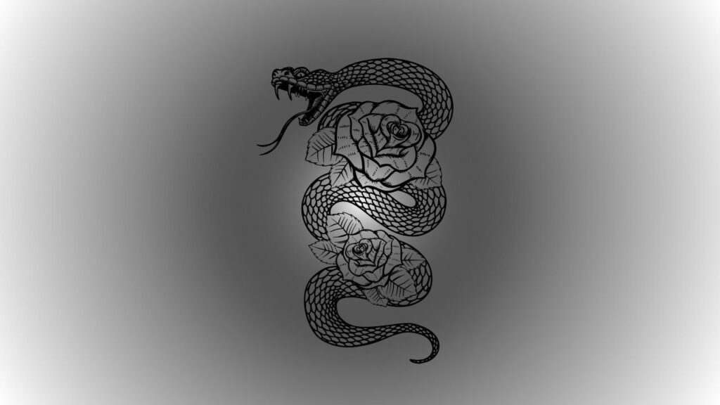 Tatouage serpent enroulé sur un bras, symbolisant transformation et renouveau